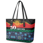 Australian Aboriginal Torres Strait Islanders Leather Tote Bag Together We Rise Together We Stay Deadly