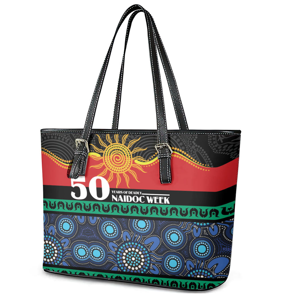 Australian Aboriginal Torres Strait Islanders Leather Tote Bag Together We Rise Together We Stay Deadly