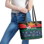 Australian Aboriginal Torres Strait Islanders Leather Tote Bag Together We Rise Together We Stay Deadly