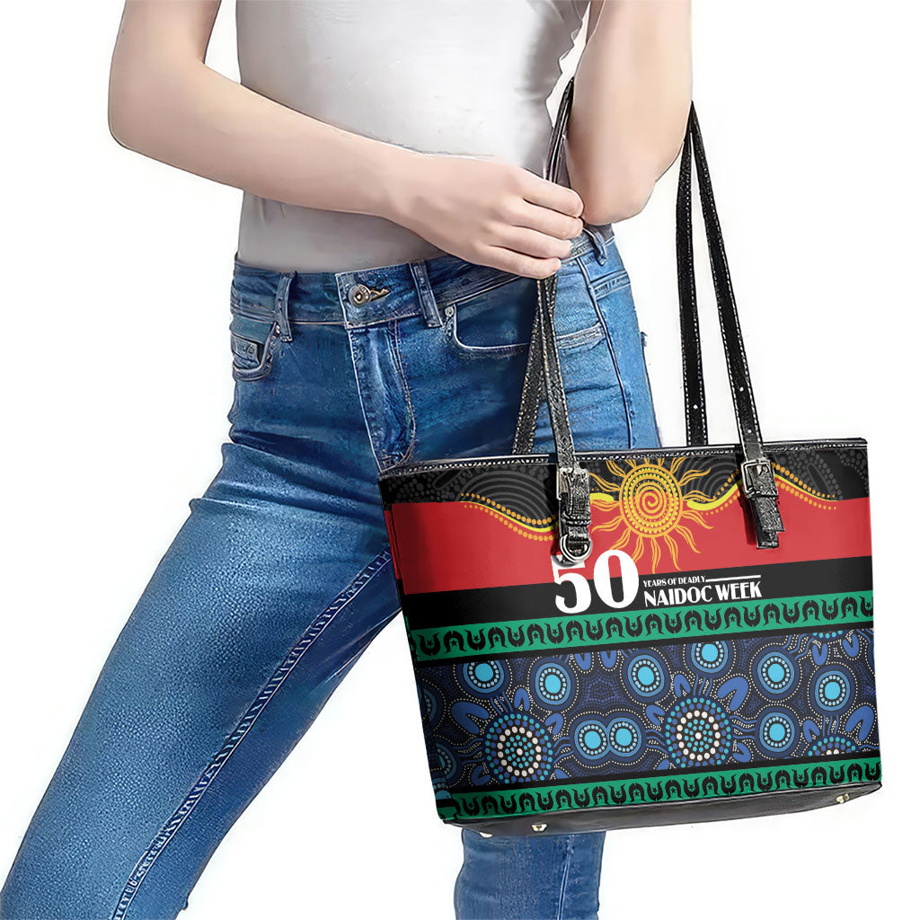 Australian Aboriginal Torres Strait Islanders Leather Tote Bag Together We Rise Together We Stay Deadly