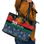 Australian Aboriginal Torres Strait Islanders Leather Tote Bag Together We Rise Together We Stay Deadly