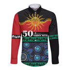 Personalised Australian Aboriginal Torres Strait Islanders Long Sleeve Button Shirt Together We Rise Together We Stay Deadly