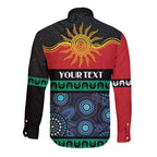 Personalised Australian Aboriginal Torres Strait Islanders Long Sleeve Button Shirt Together We Rise Together We Stay Deadly