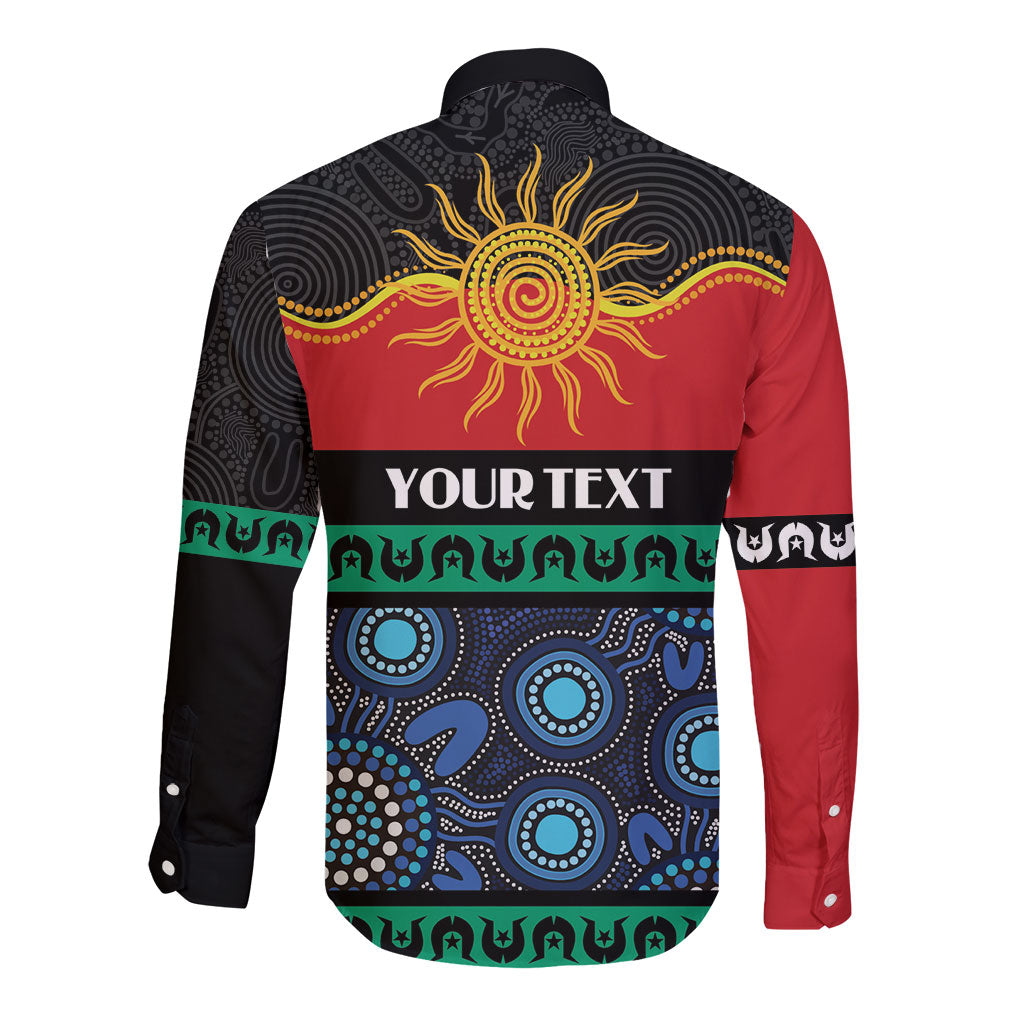 Personalised Australian Aboriginal Torres Strait Islanders Long Sleeve Button Shirt Together We Rise Together We Stay Deadly