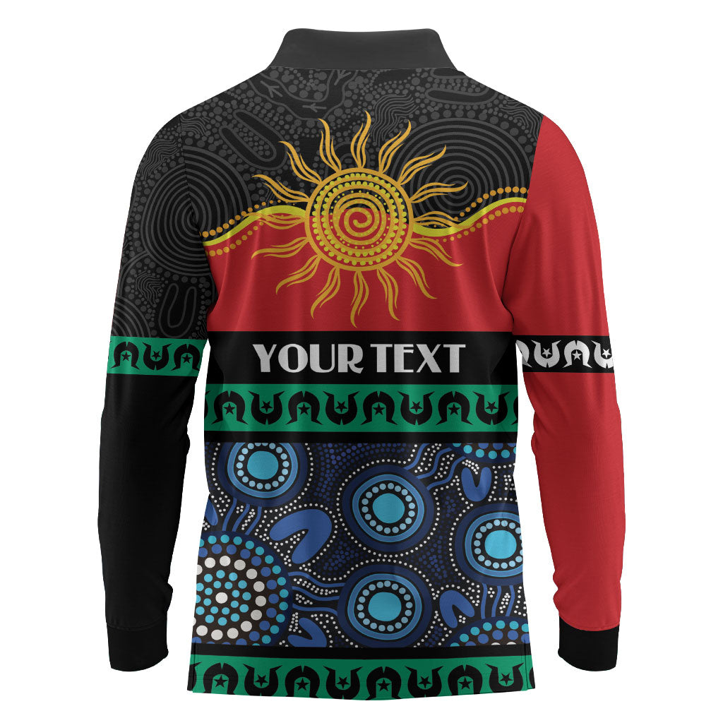 Personalised Australian Aboriginal Torres Strait Islanders Long Sleeve Polo Shirt Together We Rise Together We Stay Deadly