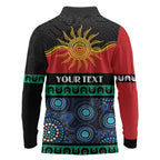 Personalised Australian Aboriginal Torres Strait Islanders Long Sleeve Polo Shirt Together We Rise Together We Stay Deadly