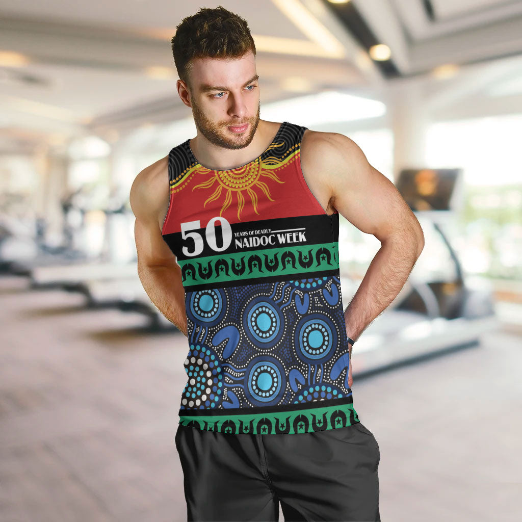 Personalised Australian Aboriginal Torres Strait Islanders Men Tank Top Together We Rise Together We Stay Deadly