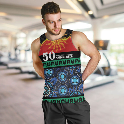 Personalised Australian Aboriginal Torres Strait Islanders Men Tank Top Together We Rise Together We Stay Deadly