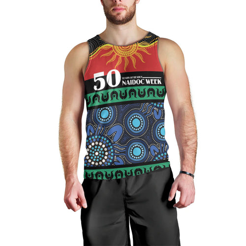Personalised Australian Aboriginal Torres Strait Islanders Men Tank Top Together We Rise Together We Stay Deadly