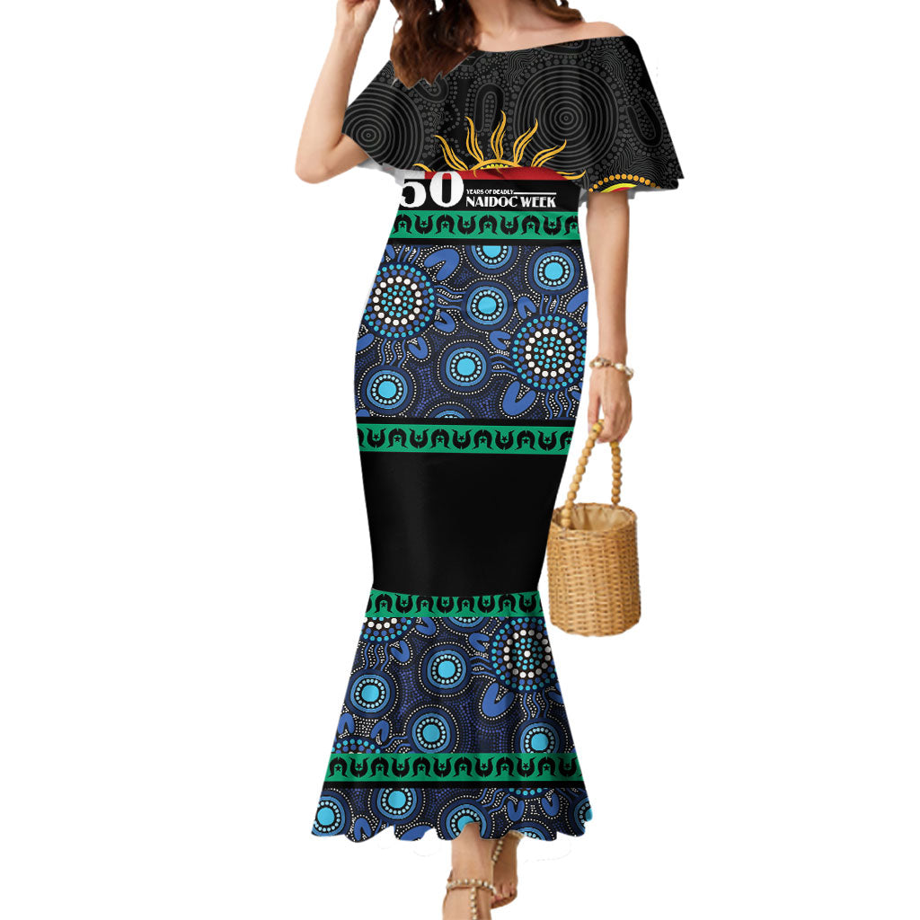 Personalised Australian Aboriginal Torres Strait Islanders Mermaid Dress Together We Rise Together We Stay Deadly