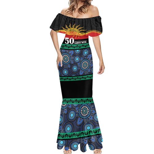 Personalised Australian Aboriginal Torres Strait Islanders Mermaid Dress Together We Rise Together We Stay Deadly