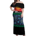 Personalised Australian Aboriginal Torres Strait Islanders Off Shoulder Maxi Dress Together We Rise Together We Stay Deadly