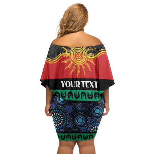 Personalised Australian Aboriginal Torres Strait Islanders Off Shoulder Short Dress Together We Rise Together We Stay Deadly