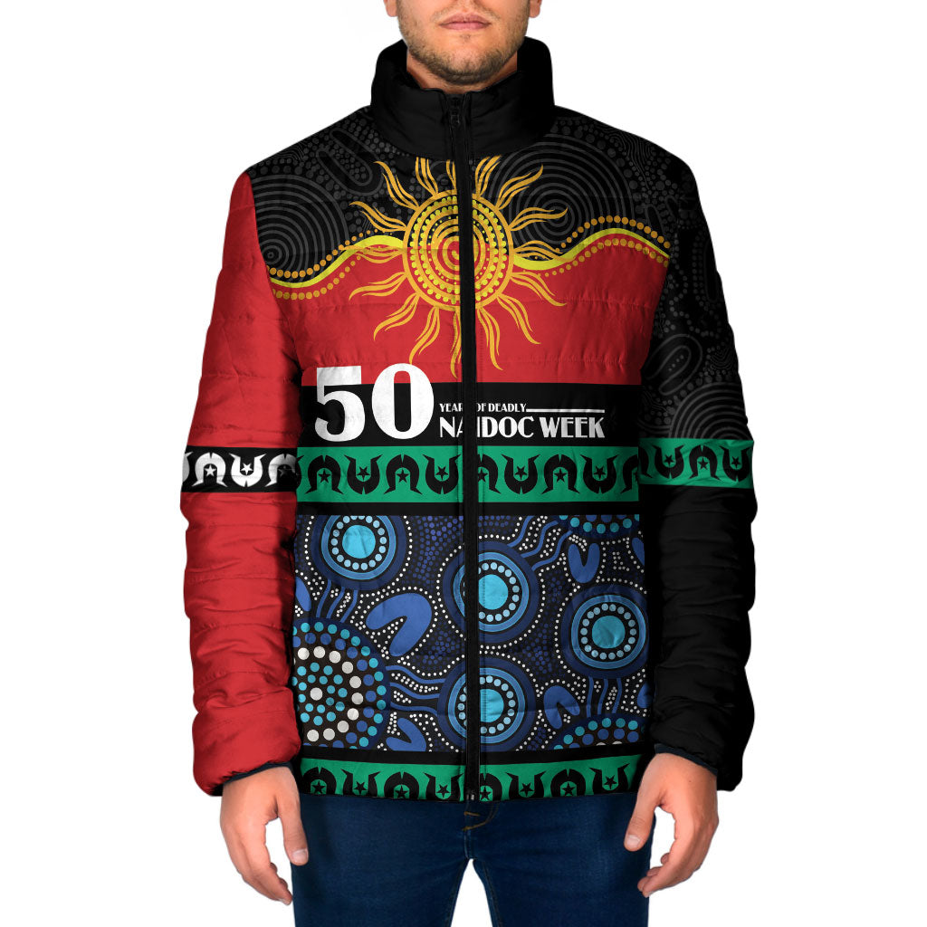 Personalised Australian Aboriginal Torres Strait Islanders Padded Jacket Together We Rise Together We Stay Deadly