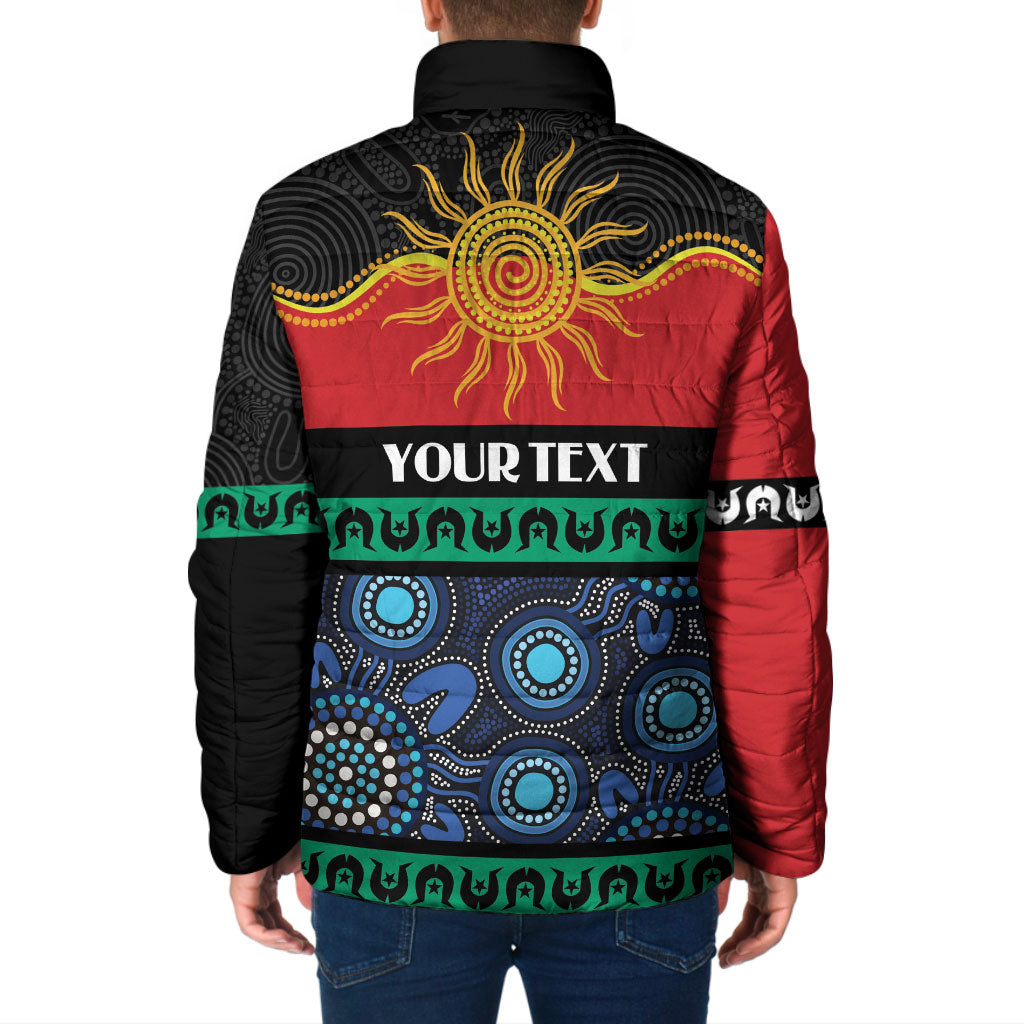 Personalised Australian Aboriginal Torres Strait Islanders Padded Jacket Together We Rise Together We Stay Deadly