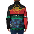 Personalised Australian Aboriginal Torres Strait Islanders Padded Jacket Together We Rise Together We Stay Deadly