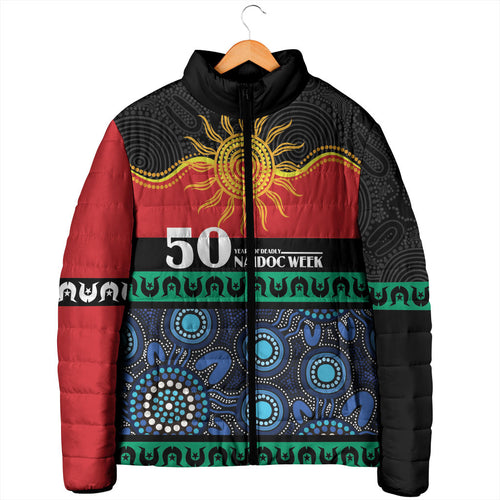 Personalised Australian Aboriginal Torres Strait Islanders Padded Jacket Together We Rise Together We Stay Deadly