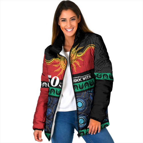 Personalised Australian Aboriginal Torres Strait Islanders Padded Jacket Together We Rise Together We Stay Deadly