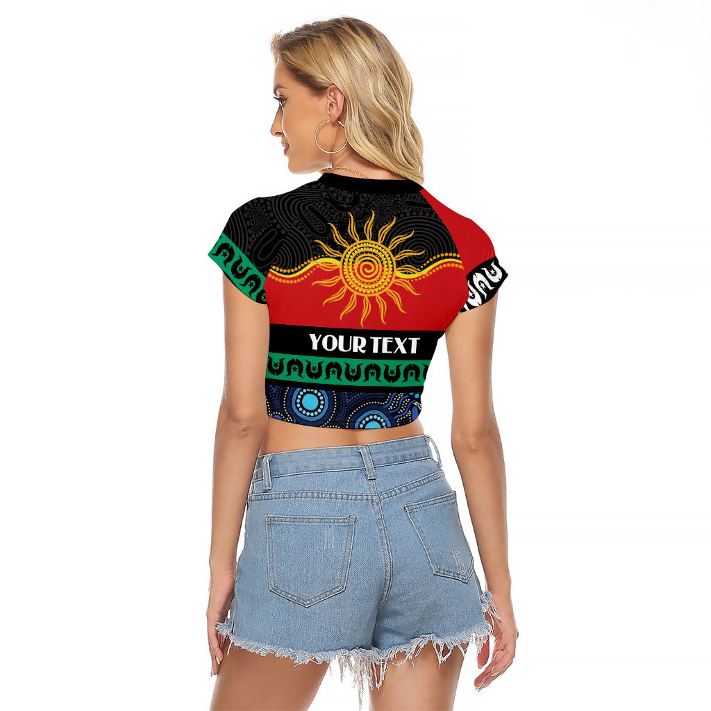 Personalised Australian Aboriginal Torres Strait Islanders Raglan Cropped T Shirt Together We Rise Together We Stay Deadly