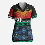 Personalised Australian Aboriginal Torres Strait Islanders Scrub Top Together We Rise Together We Stay Deadly