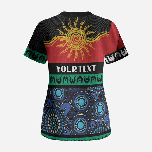Personalised Australian Aboriginal Torres Strait Islanders Scrub Top Together We Rise Together We Stay Deadly
