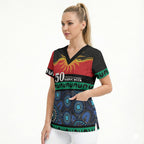 Personalised Australian Aboriginal Torres Strait Islanders Scrub Top Together We Rise Together We Stay Deadly