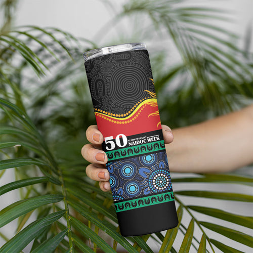 Personalised Australian Aboriginal Torres Strait Islanders Skinny Tumbler Together We Rise Together We Stay Deadly