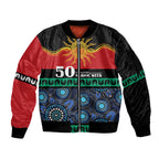 Personalised Australian Aboriginal Torres Strait Islanders Sleeve Zip Bomber Jacket Together We Rise Together We Stay Deadly