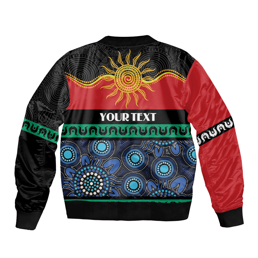 Personalised Australian Aboriginal Torres Strait Islanders Sleeve Zip Bomber Jacket Together We Rise Together We Stay Deadly