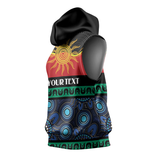 Personalised Australian Aboriginal Torres Strait Islanders Sleeveless Hoodie Together We Rise Together We Stay Deadly