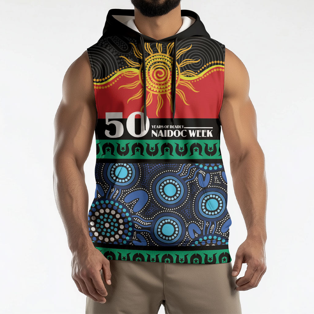 Personalised Australian Aboriginal Torres Strait Islanders Sleeveless Hoodie Together We Rise Together We Stay Deadly