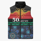 Personalised Australian Aboriginal Torres Strait Islanders Sleeveless Puffer Jacket Together We Rise Together We Stay Deadly