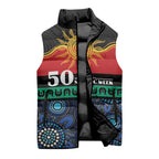 Personalised Australian Aboriginal Torres Strait Islanders Sleeveless Puffer Jacket Together We Rise Together We Stay Deadly