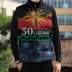 Personalised Australian Aboriginal Torres Strait Islanders Sleeveless Puffer Jacket Together We Rise Together We Stay Deadly