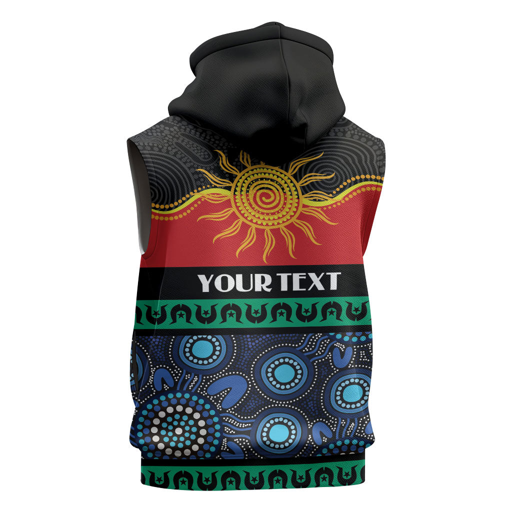 Personalised Australian Aboriginal Torres Strait Islanders Sleeveless Zip Hoodie Together We Rise Together We Stay Deadly