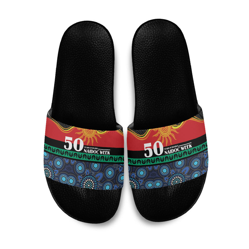 Australian Aboriginal Torres Strait Islanders Slide Sandals Together We Rise Together We Stay Deadly