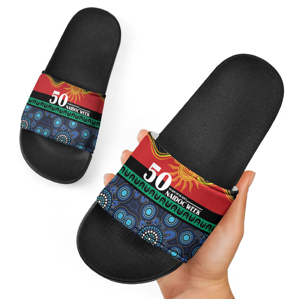 Australian Aboriginal Torres Strait Islanders Slide Sandals Together We Rise Together We Stay Deadly