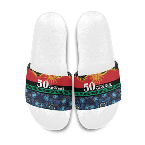 Australian Aboriginal Torres Strait Islanders Slide Sandals Together We Rise Together We Stay Deadly