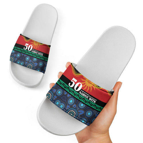 Australian Aboriginal Torres Strait Islanders Slide Sandals Together We Rise Together We Stay Deadly