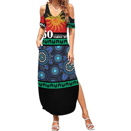 Personalised Australian Aboriginal Torres Strait Islanders Summer Maxi Dress Together We Rise Together We Stay Deadly