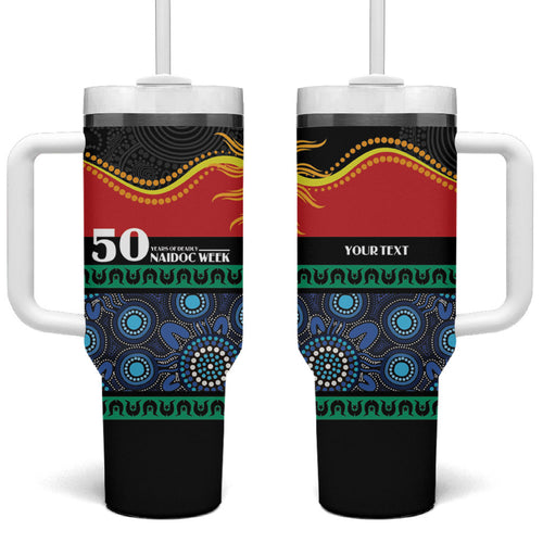 Personalised Australian Aboriginal Torres Strait Islanders Tumbler With Handle Together We Rise Together We Stay Deadly