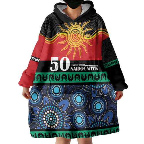 Personalised Australian Aboriginal Torres Strait Islanders Wearable Blanket Hoodie Together We Rise Together We Stay Deadly
