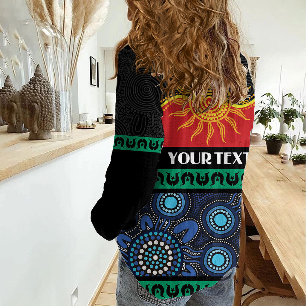 Personalised Australian Aboriginal Torres Strait Islanders Women Casual Shirt Together We Rise Together We Stay Deadly
