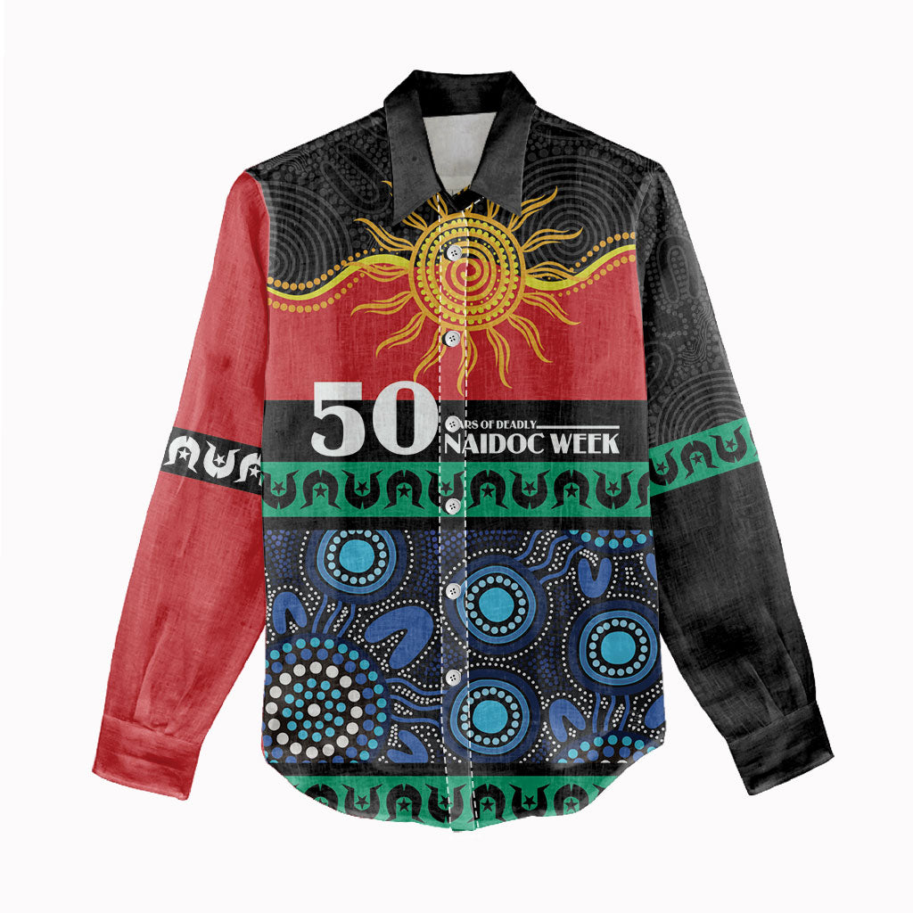 Personalised Australian Aboriginal Torres Strait Islanders Women Casual Shirt Together We Rise Together We Stay Deadly