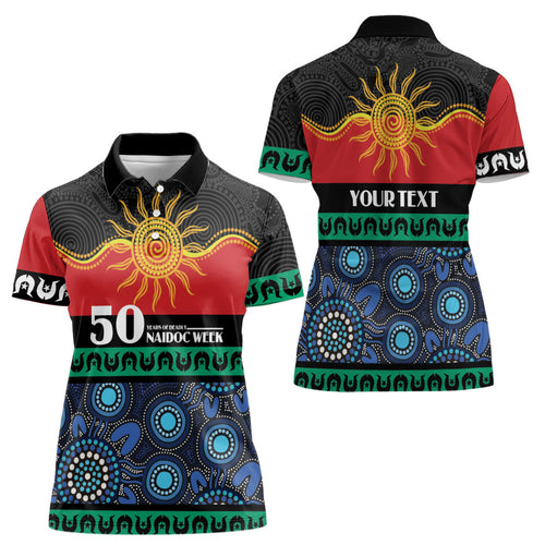 Personalised Australian Aboriginal Torres Strait Islanders Women Polo Shirt Together We Rise Together We Stay Deadly