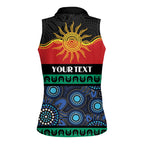 Personalised Australian Aboriginal Torres Strait Islanders Women Sleeveless Polo Shirt Together We Rise Together We Stay Deadly