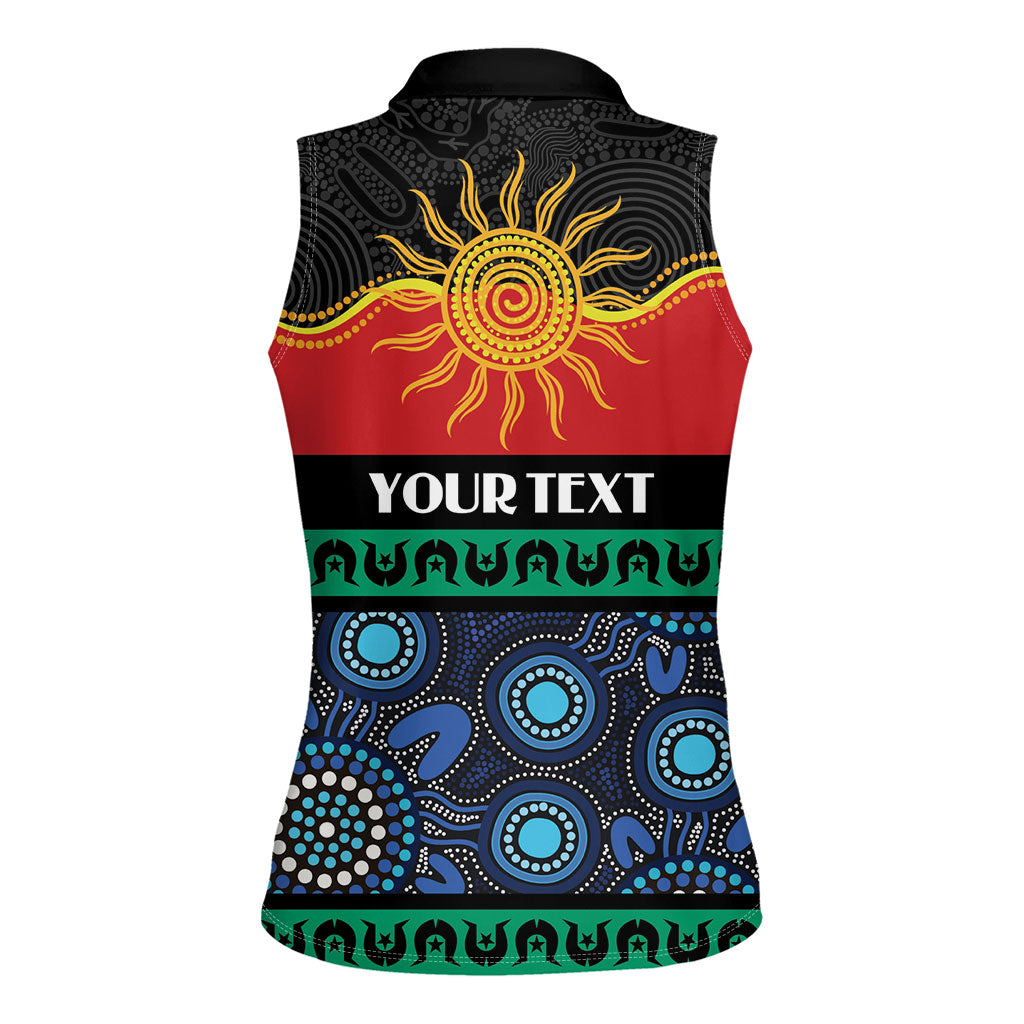 Personalised Australian Aboriginal Torres Strait Islanders Women Sleeveless Polo Shirt Together We Rise Together We Stay Deadly