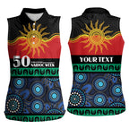Personalised Australian Aboriginal Torres Strait Islanders Women Sleeveless Polo Shirt Together We Rise Together We Stay Deadly
