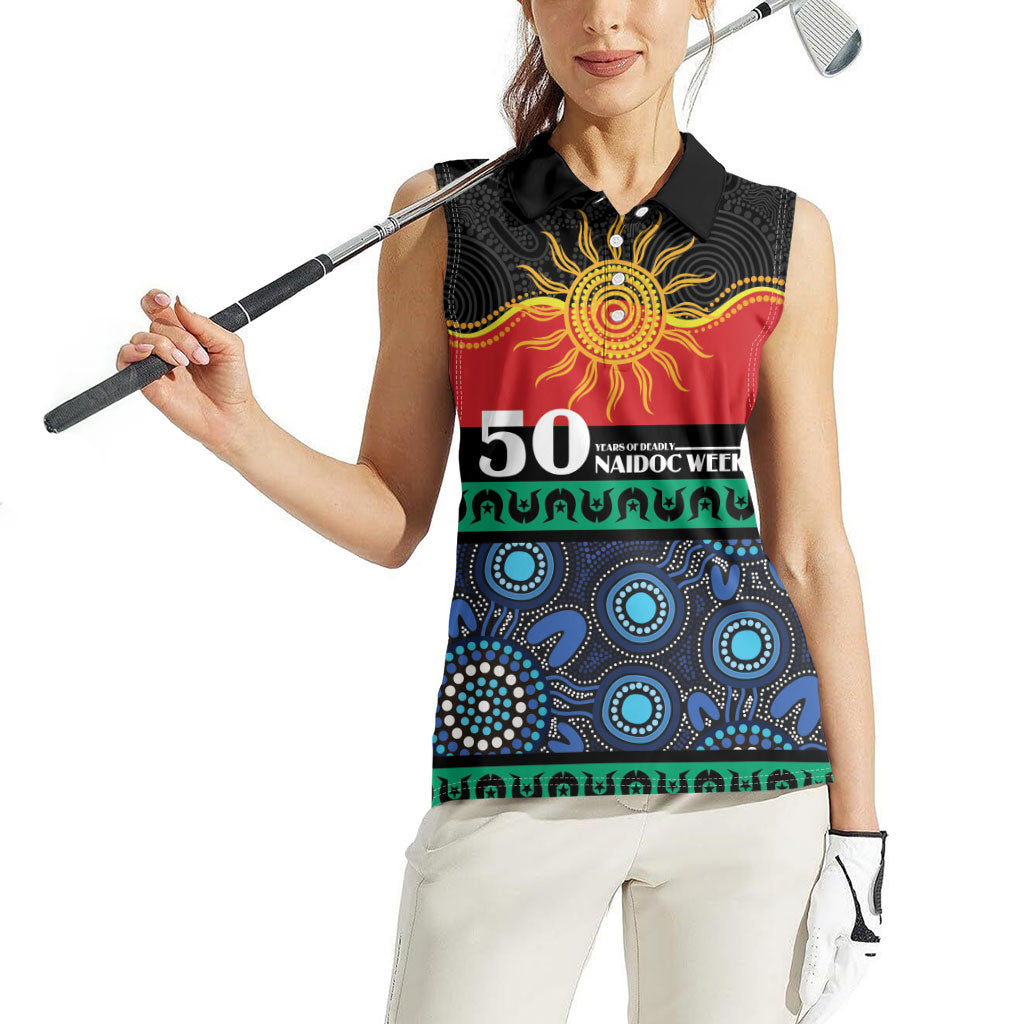 Personalised Australian Aboriginal Torres Strait Islanders Women Sleeveless Polo Shirt Together We Rise Together We Stay Deadly