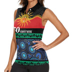 Personalised Australian Aboriginal Torres Strait Islanders Women Sleeveless Polo Shirt Together We Rise Together We Stay Deadly